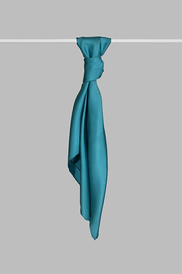 Satin Silk Scarf 4444-Petrol Green