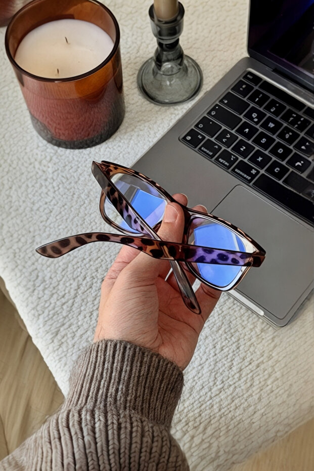 نظارات Bappi̇r Wayfarer Leopard منقوشة بالضوء الأزرق الواقية متوافقة مع البصريات - 2