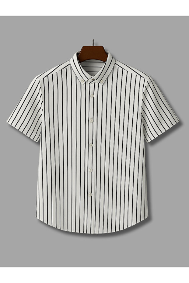 Striped Short Sleeve Knitted Shirt