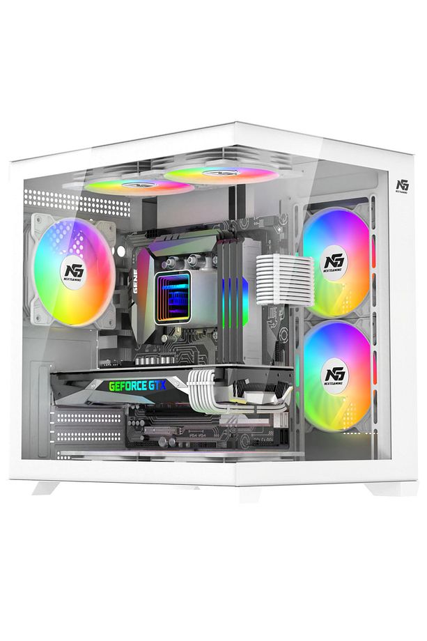 Orion Cube 5x Tuştan Değişen RGB Fanlı M-Atx Boş Bilgisayar Kasası Beyaz - 2