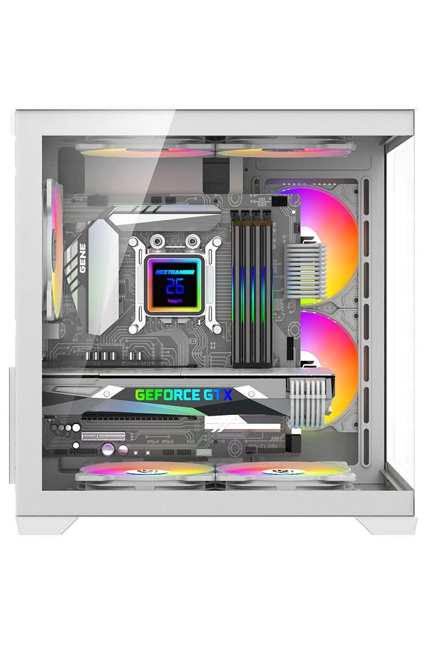 Orion Cube 5x Tuştan Değişen RGB Fanlı M-Atx Boş Bilgisayar Kasası Beyaz - 3