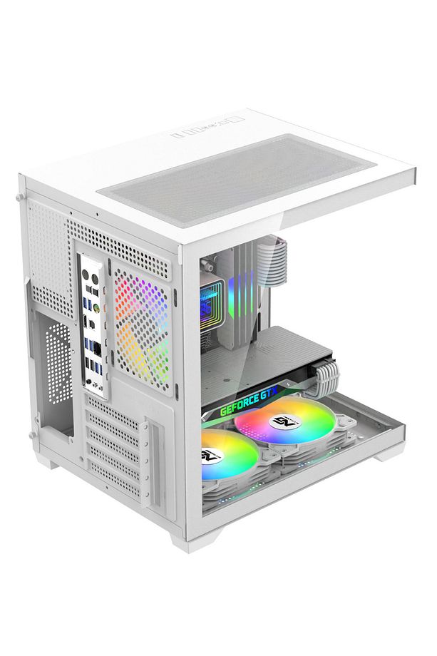Orion Cube 5x Tuştan Değişen RGB Fanlı M-Atx Boş Bilgisayar Kasası Beyaz - 4