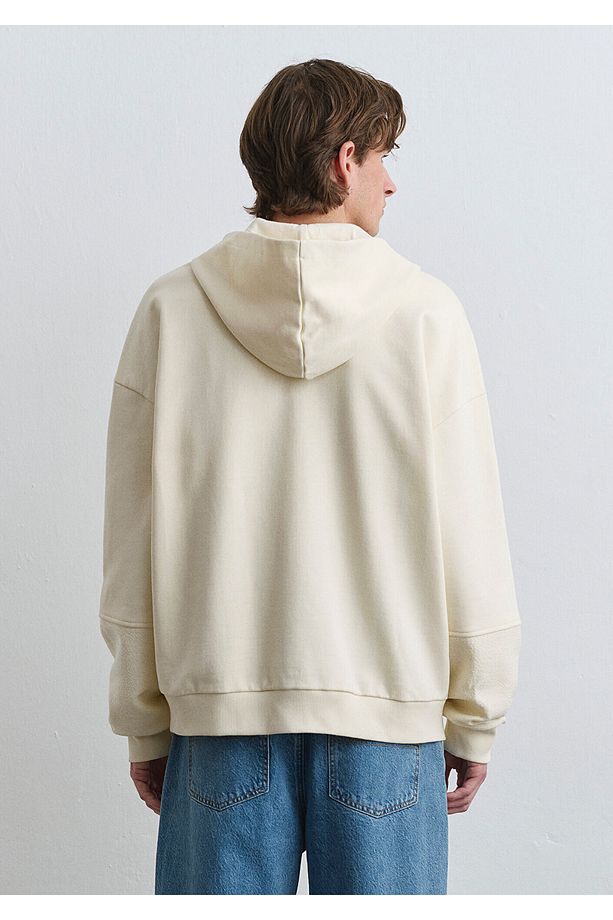 Patch Logo Fermuarlı Ekru Sweatshirt 0s10306-70055 - 3