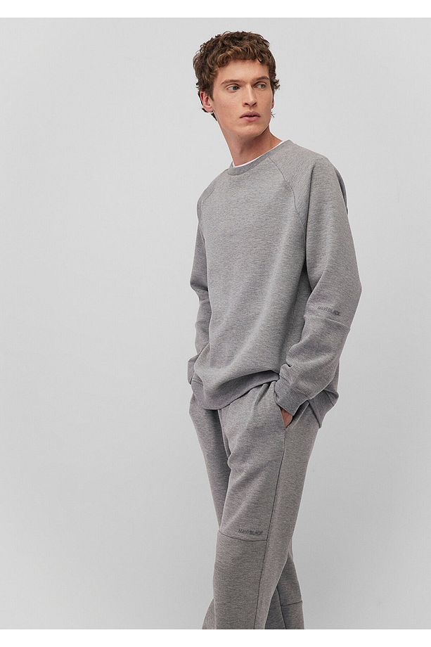 Bisiklet Yaka Gri Basic Sweatshirt 0S10295-80018 - 1