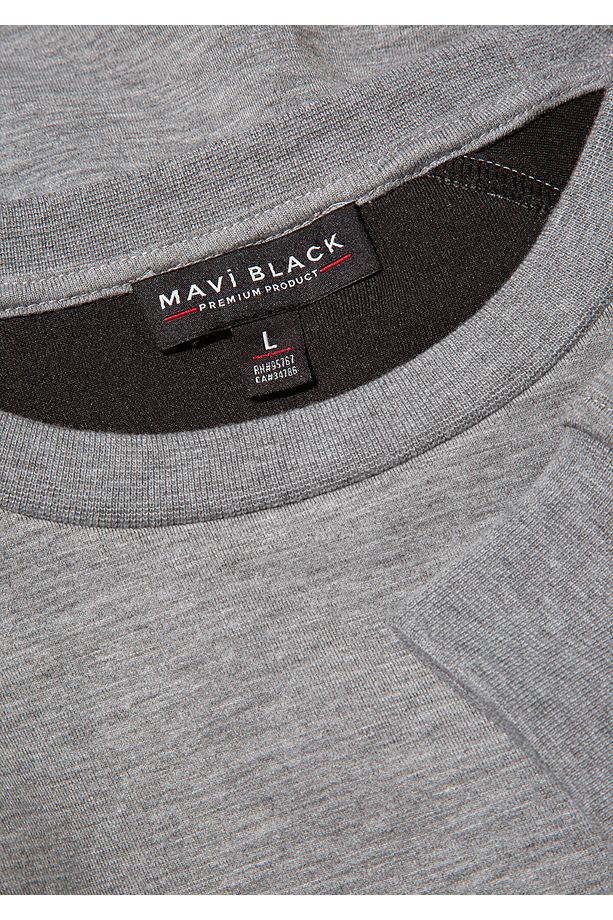 Bisiklet Yaka Gri Basic Sweatshirt 0S10295-80018 - 8