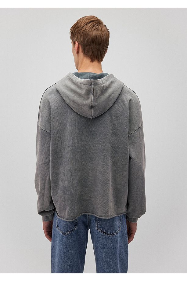 Kapüşonlu Gri Sweatshirt 0S10175-70098 - 4