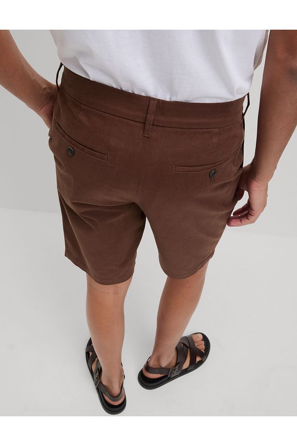 Regular Fit Streç Chino Şort - 3
