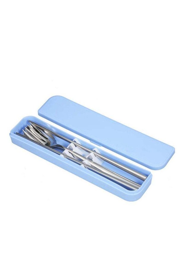 Chopsticks Spoon Fork Portable Flatware Set Silver