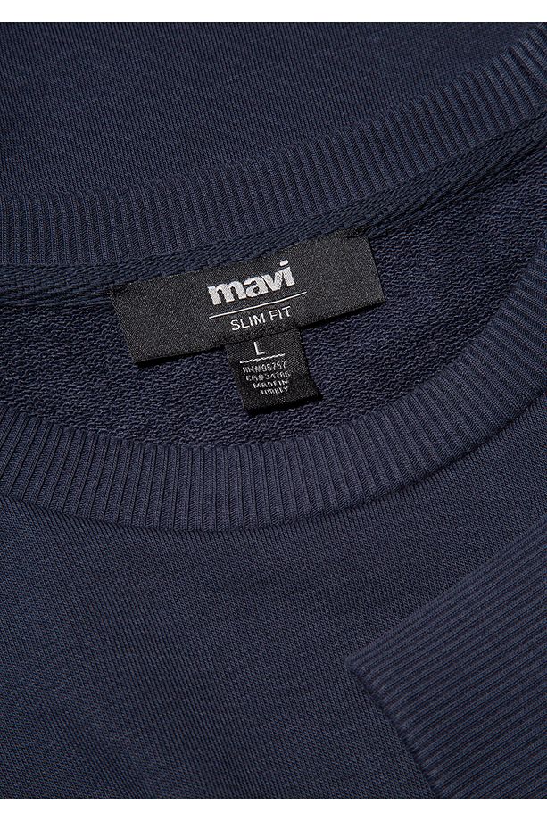 Bisiklet Yaka Lacivert Basic Sweatshirt 065751-29743 - 6