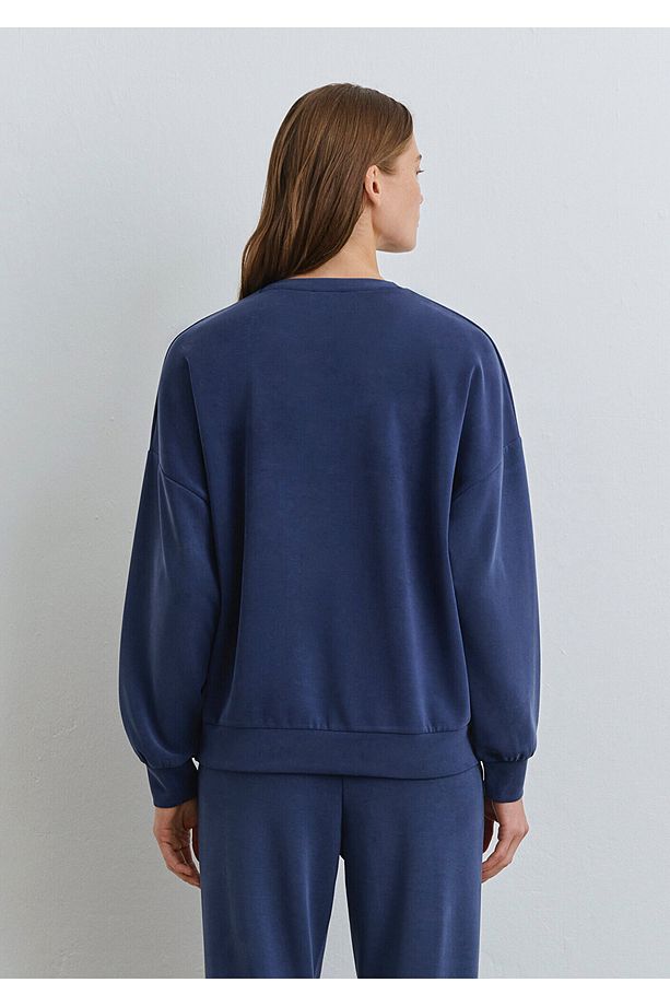 Lux Touch Tencel Tm Lacivert Modal Sweatshirt 168837-70491 - 3