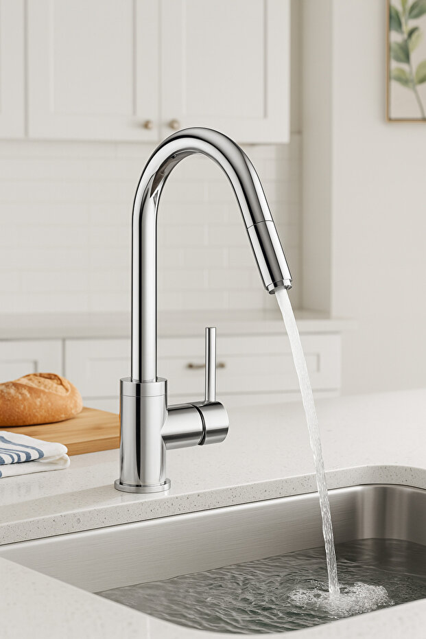 خلاط مطبخ قابل للسحب من الكروم - 5