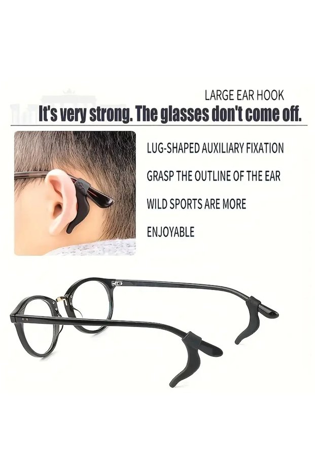 2 Pairs (4 Pcs) Anti-Slip Silicone Glasses Ear Holder, Safe Sports Work Health Safety Accessory