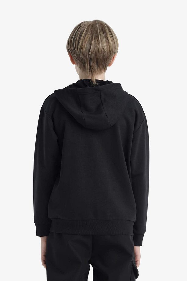 Erkek Çocuk Basic Düz Kapüşonlu Fermuarlı Sweatshirt E9575A825AU - 8