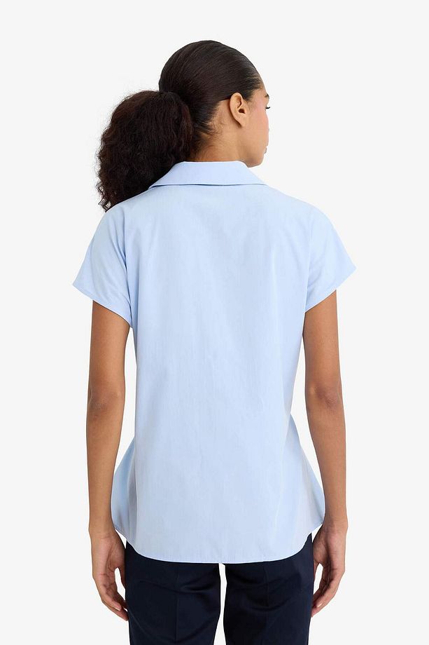 Fitted Poplin Kısa Kollu Gömlek F7313AX25AU - 7