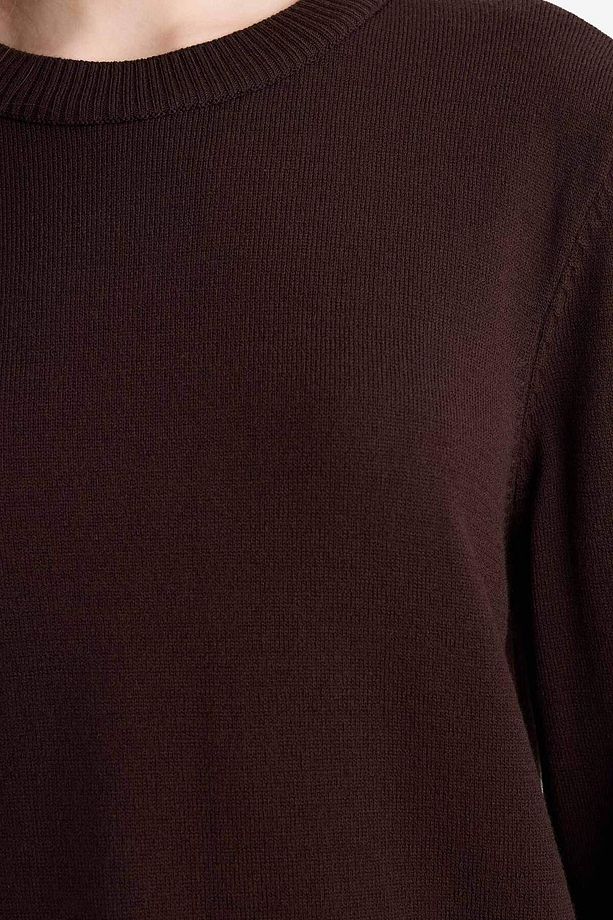 Regular Fit Bisiklet Yaka Yırtmaçlı Basic Düz Uzun Kollu Tunik H3431az25wn - 5