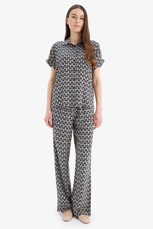 Regular Fit Desenli Esnek Belli Düz Paça Pantolon D8844ax25sp - 2