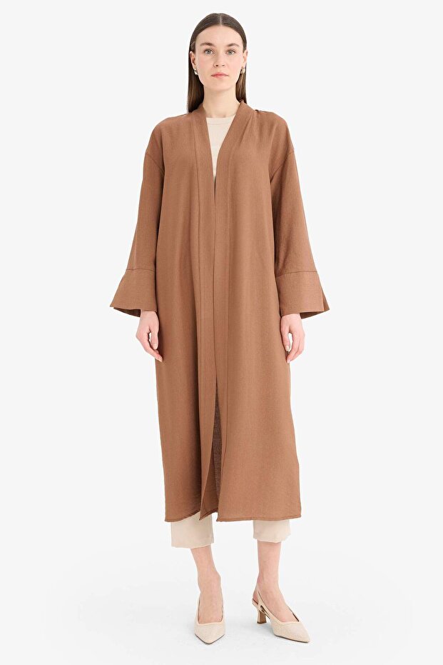 Relax Fit Basic Düz Midi Kimono D9929AX25SM - 1