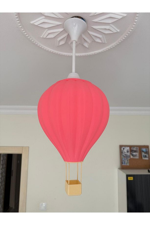 Pembe Sıcak Hava Balonu Avize Kapadokya Havası Evinizde – Modern Sarkıt Lamba Modeli - 3