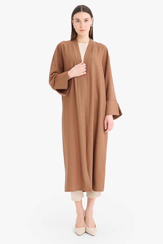 Relax Fit Basic Düz Midi Kimono D9929AX25SM - 2
