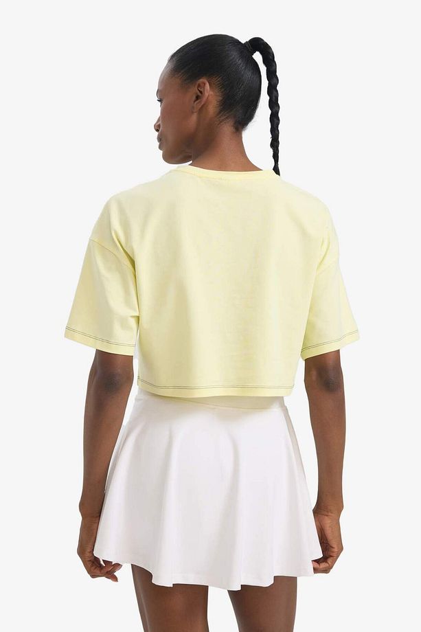 DeFactoFit Oversize Geniş Kalıp Bisiklet Yaka Sporcu Kısa Kollu Tişört E3597AX25SM - 6