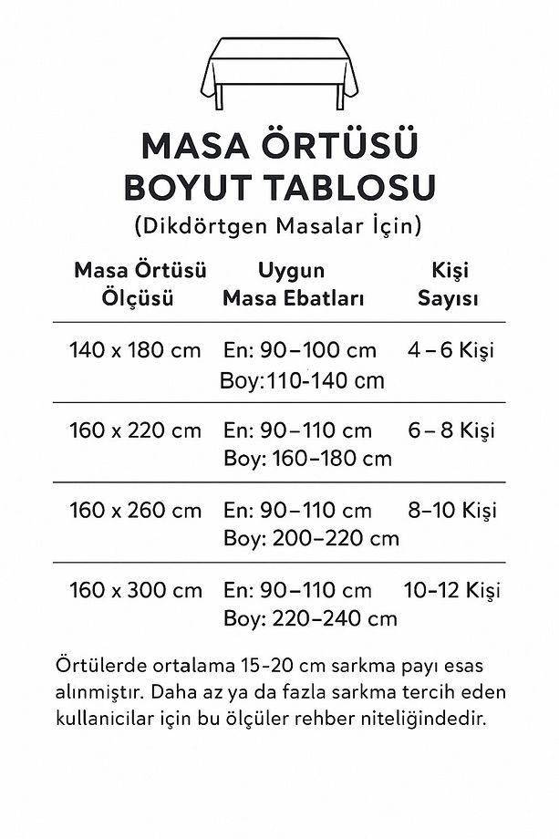 Çizgi Desenli Pano Krem Masa Örtüsü | Dertsiz Masa Örtüsü - 4