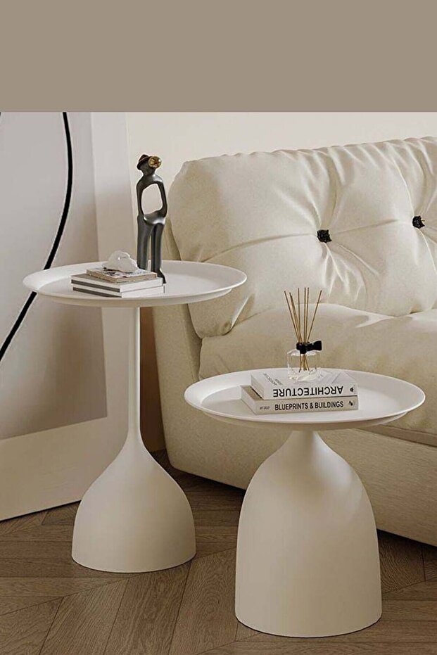 Multipurpose Side Coffee Table Set (Beige) - 1