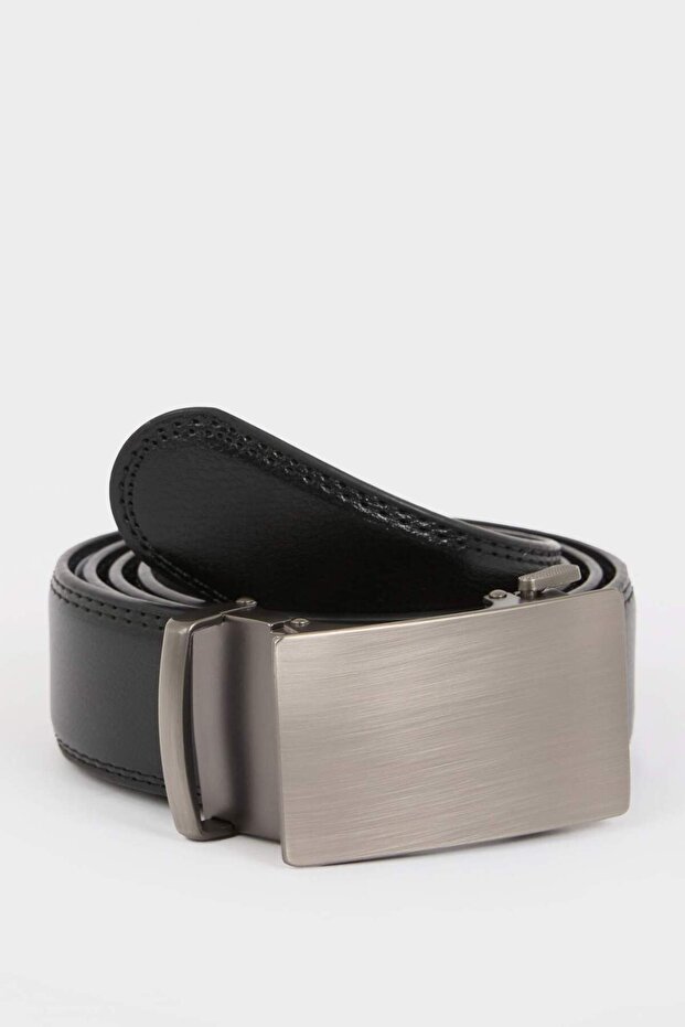 حزام جينز بإبزيم مستطيل للرجال E7707AXNS - 1