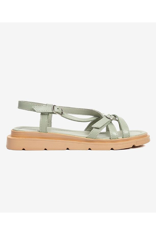 Kadın Yeşil Hakiki Deri Sandalet 3Y2CS50768 - 1