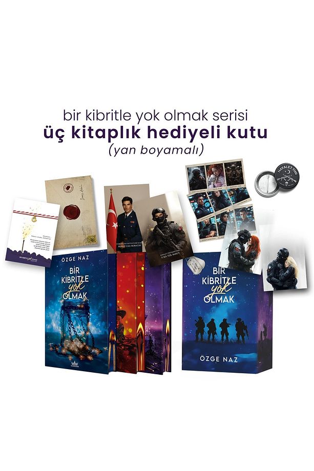 Bir Kibritle Yok Olmak Serisi - Üç Kitaplık Yan Boyamalı Hediyeli Kutu - 1