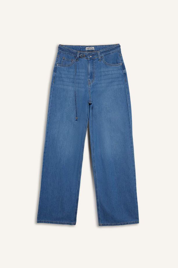 Wide Leg Yüksek Bel Geniş Paça Uzun Yumuşak Jean Pantolon E1679ax25sm - 8