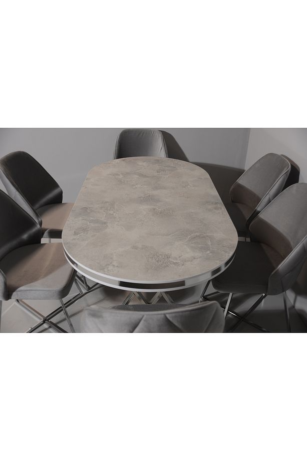 SALON VE MUTFAK YEMEK MASASI TAKIMI 90X170 ( MASA VE 6 SANDALYE ) - 6