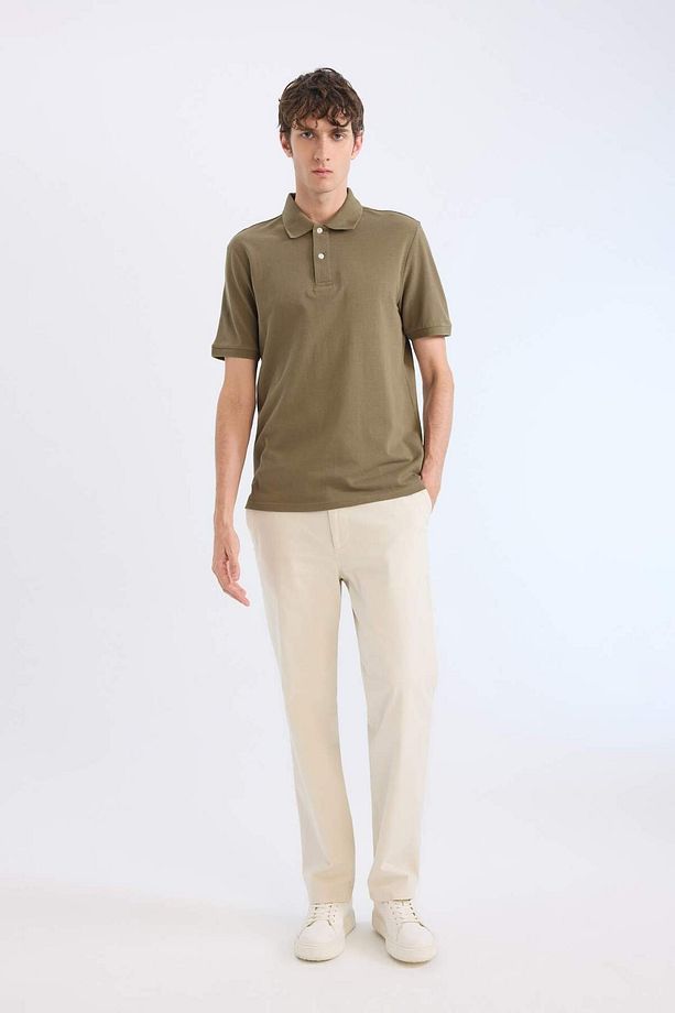 %100 Pamuk Regular Fit Polo Yaka Kısa Kollu Basic Düz Pike Kumaş Tişört C1293ax25sp - 2