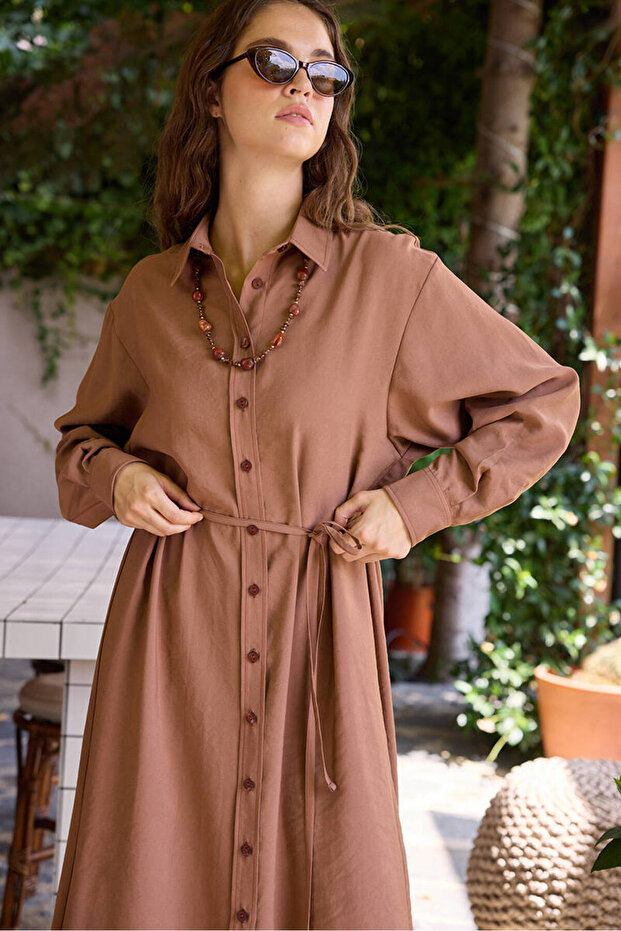 GÜLKURUSU VINTAGE GÖMLEK ELBİSE - 7