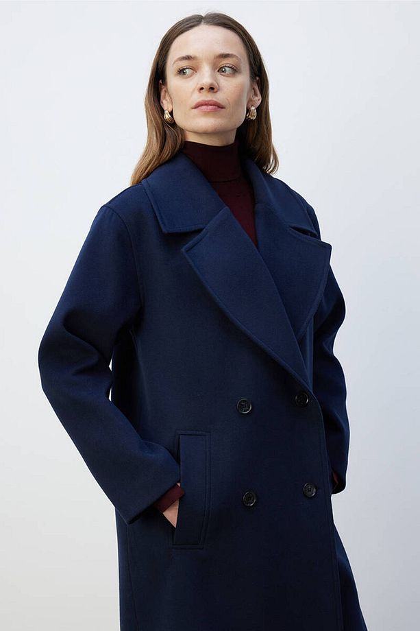 LACİVERT KRUVAZE KAŞE KABAN - 3