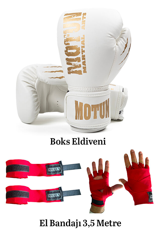 Boxing Gloves and Bandage Set of 2 for Boxing, Kick Boxing, Muay Thai Branches