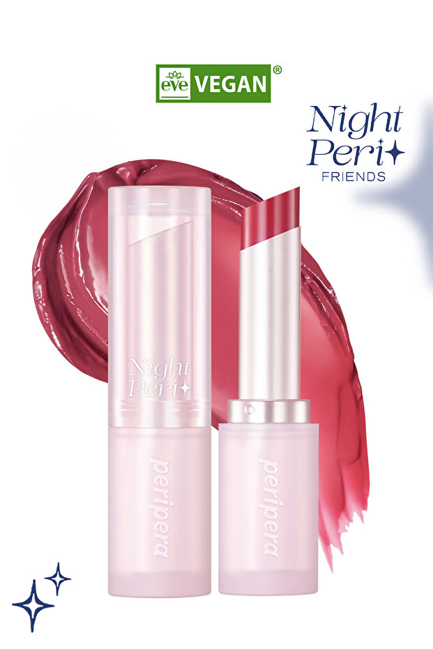 Peripera Ink Mood Glowy Balm - Vegan Lip Balm with Intensive Moisturization (10 Rosy Hours) (Night Fairy)