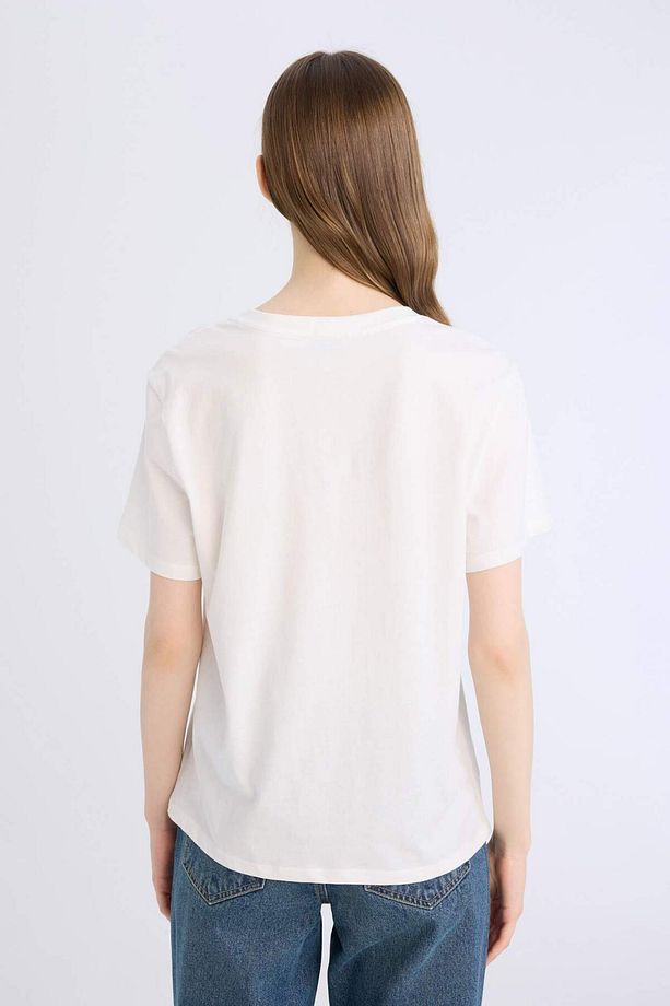 Regular Fit V Yaka Basic Düz Kısa Kollu Tişört D9593AX25SM - 6