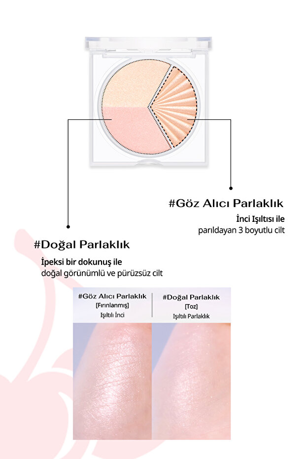Peripera V Highlighter - Illuminator Palette with Pearl Lights (001 Shining on) - 4