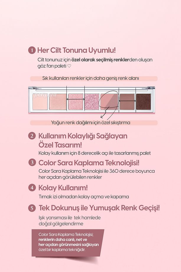 5 Farklı Dokulu Far Paleti PERIPERA All Take Mood Palette 006 I'm The Mauve Queen Around Here - 6