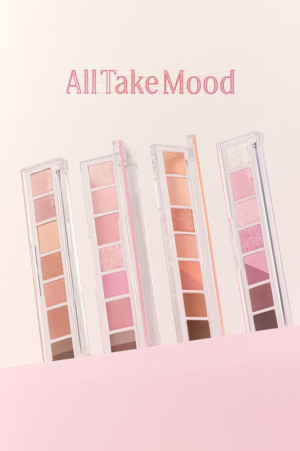 Pigmentli, 5 Farklı Dokulu Far Paleti PERIPERA All Take Mood Palette 001 Whisper Of Spring Coral - 8