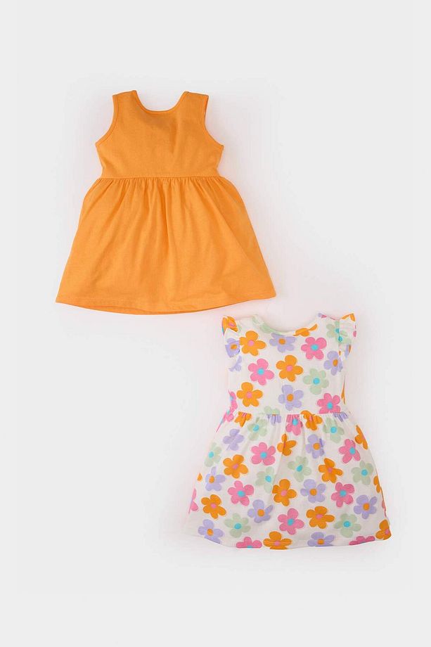 Kız Bebek Desenli Kısa Kollu 2li Elbise C0071A525SM - 3