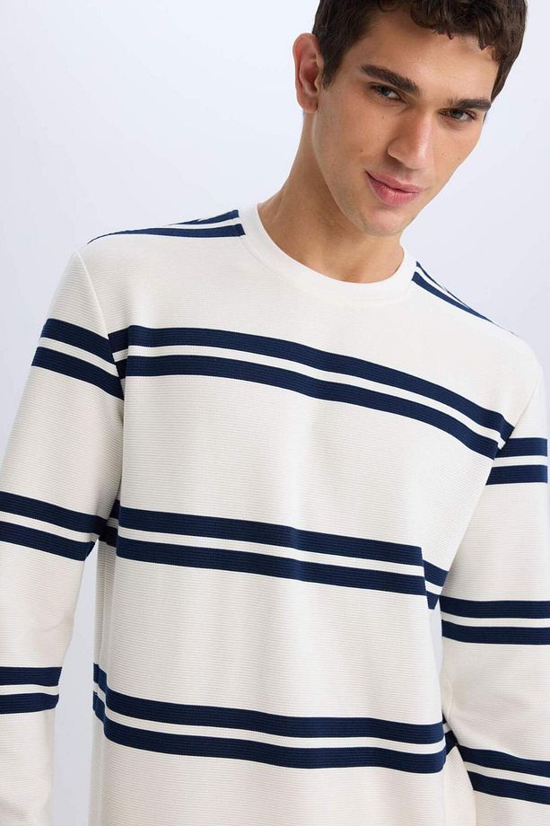 Regular Fit Bisiklet Yaka Dokulu Sweatshirt D7595AX25SP - 4