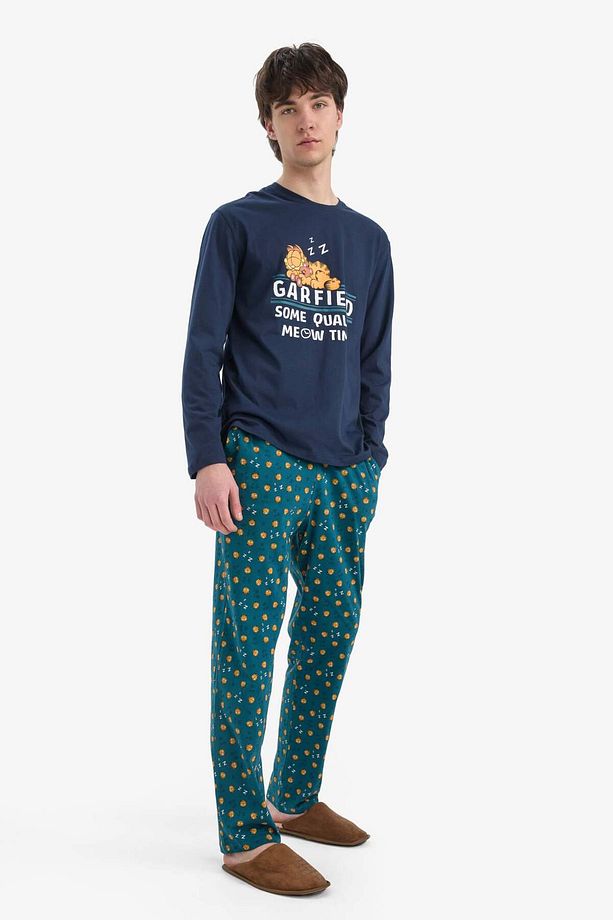 Garfield Pijama Takımı Regular Fit Uzun Kollu Üst Beli Lastikli Uzun Alt E0515AX25SP - 3