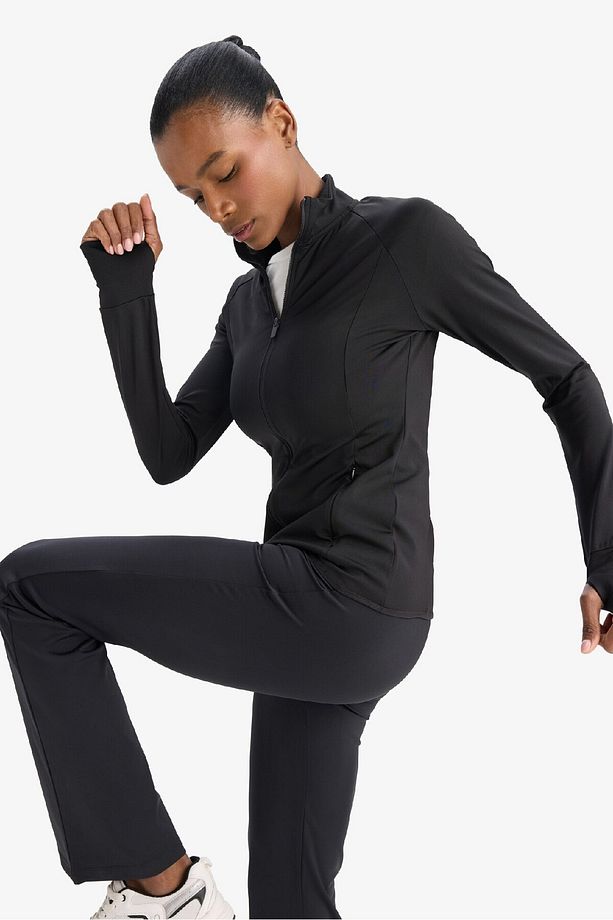 DeFactoFit Fitted Dik Yaka Sporcu Fermuarlı Sweatshirt Hırka E7755AX25SP - 8