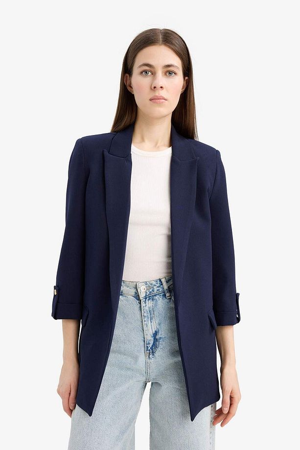Regular Fit Ceket Yaka Basic Düz Blazer Ceket C3215AX25SP - 5
