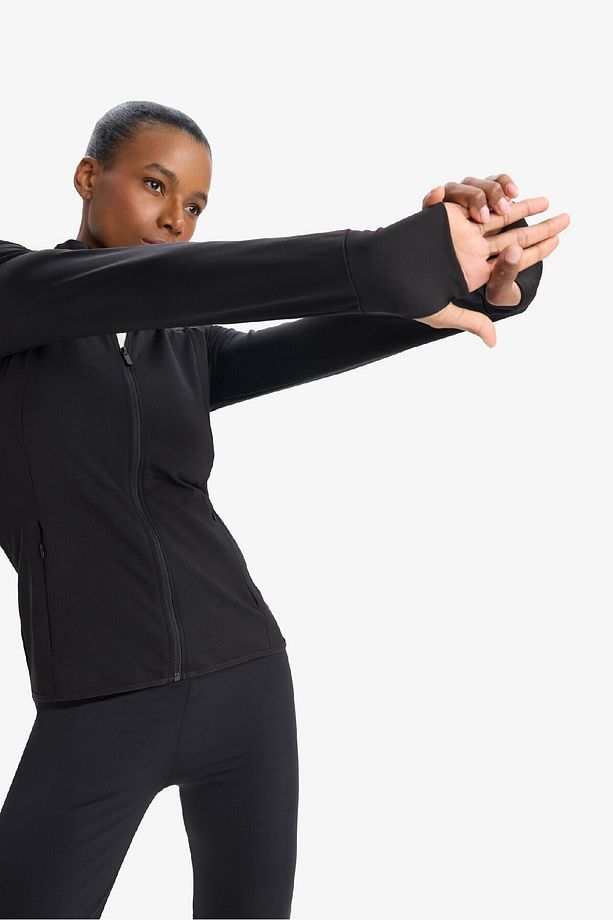 DeFactoFit Fitted Dik Yaka Sporcu Fermuarlı Sweatshirt Hırka E7755AX25SP - 4