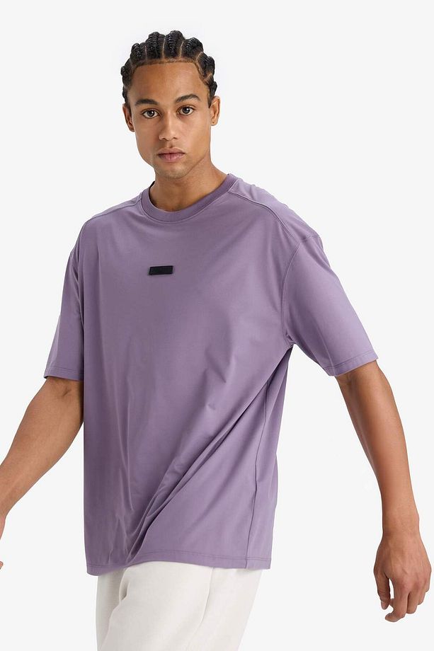 DeFactoFit Boxy Fit Bisiklet Yaka Baskılı Sporcu Kısa Kollu Tişört D7365AX25SP - 4