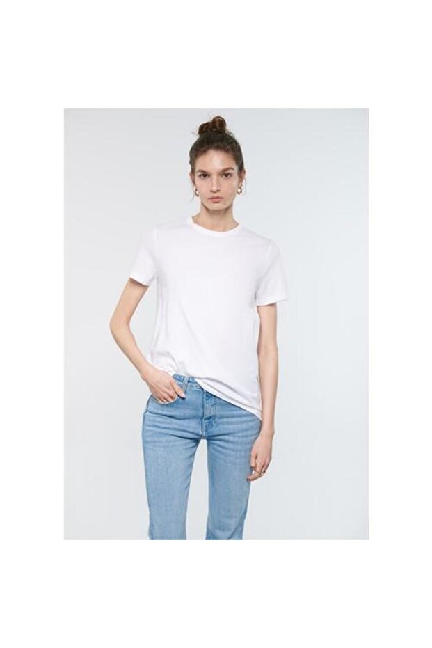 Kadın Beyaz Basic Tişört 1611648-620 - 1