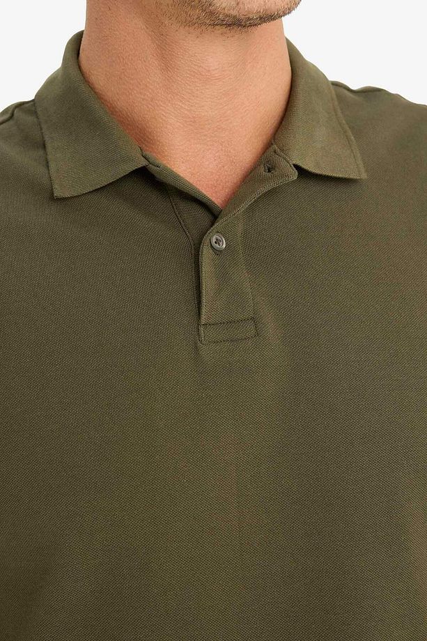 %100 Pamuk New Regular Fit Polo Yaka Basic Düz Uzun Kollu Dokulu Pike Tişört D7530AX25SP - 5