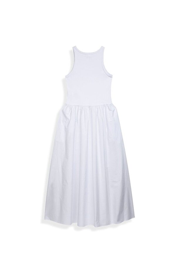 Basıc Askılı Krem Elbise - 3